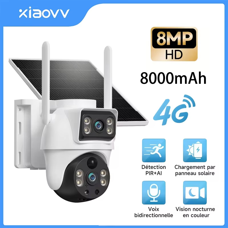 Garden Camera - XIAOVV 8MP 4G LTE Solarna Zewnętrzna